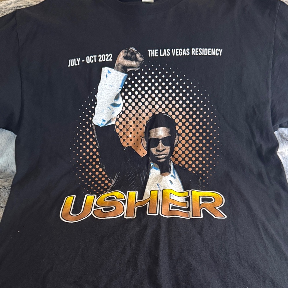 Usher Black Graphic Tee